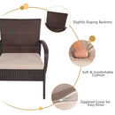 4PCS Patio Rattan Furniture Set Outdoor Conversation Set Coffee Table w/Cushions HW66527