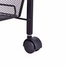5 Tier Mesh Rolling File Utility Cart Home Portable Trolley Organizer Office Kitchen Storage Basket HW54963BK