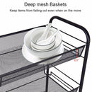 5 Tier Mesh Rolling File Utility Cart Home Portable Trolley Organizer Office Kitchen Storage Basket HW54963BK