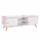 Modern TV Stand Entertainment Center Console Cabinet Stand 2 Doors Shelves White Wood Living Room Furniture HW60413