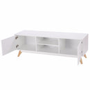 Modern TV Stand Entertainment Center Console Cabinet Stand 2 Doors Shelves White Wood Living Room Furniture HW60413