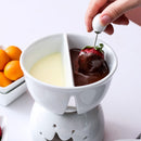 Mini Chocolate Fondue Set Two-layer Porcelain Tealight Cheese Fondue