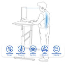 Standing Desk Height Adjustable Sit to Stand Workstation w/Crank Handle HW65655