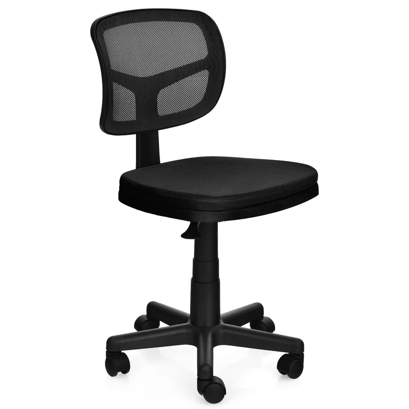 Armless Office Chair Adjustable Swivel Computer Mesh Desk Chair HW67630
