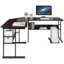 L-Shaped Computer Desk Drafting Table Workstation w/ Tiltable Tabletop HW66803