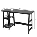 Trestle Computer Desk Indoor Office Workstation w/Removable Shelf HW63370