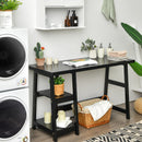 Trestle Computer Desk Indoor Office Workstation w/Removable Shelf HW63370