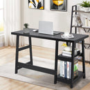 Trestle Computer Desk Indoor Office Workstation w/Removable Shelf HW63370
