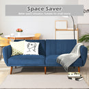 Convertible Futon Sofa Bed Adjustable Couch Sleeper w/ Wood Legs HW66380