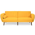 Convertible Futon Sofa Bed Adjustable Couch Sleeper w/ Wood Legs HW66380