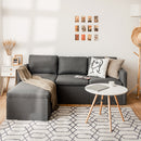 Convertible Sectional Sofa L-Shaped Couch w/Reversible Chaise HW67558