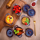 4-Piece Ceramic Porcelain Baking Oven Ramekins with Lid