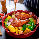 Pie Dish,No-Stick Stoneware Quiche Pan, Baking Plate w/ Crinkle Rim