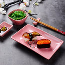 Japanese Style Pink Porcelain Sushi Set with Gift Box