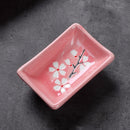 Japanese Style Pink Porcelain Sushi Set with Gift Box