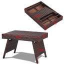 Folding PE Rattan Side Coffee Table Patio Garden Outdoor Furniture Brown NEW Home Furniture HW63889