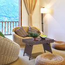 Folding PE Rattan Side Coffee Table Patio Garden Outdoor Furniture Brown NEW Home Furniture HW63889