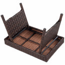 Folding PE Rattan Side Coffee Table Patio Garden Outdoor Furniture Brown NEW Home Furniture HW63889