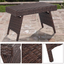 Folding PE Rattan Side Coffee Table Patio Garden Outdoor Furniture Brown NEW Home Furniture HW63889