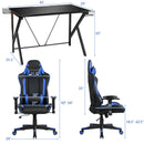 Gaming Desk&Massage Gaming Chair Set w/Headphone Hook&Game Storage HW65903+HW66290