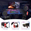 Gaming Desk&Massage Gaming Chair Set w/Headphone Hook&Game Storage HW65903+HW66290