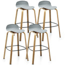 Costway Modern Set of 4 Barstools 30inch Pub Chairs w/Low Back&Metal Legs 2*HW67490