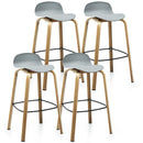 Costway Modern Set of 4 Barstools 30inch Pub Chairs w/Low Back&Metal Legs 2*HW67490