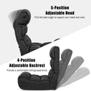 4-Position Floor Chair Folding Lazy Sofa w/Adjustable Backrest& Headrest HW66375