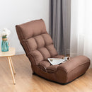 4-Position Floor Chair Folding Lazy Sofa w/Adjustable Backrest& Headrest HW66375