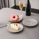 4/8/12-Pieces Natural Porcelain Dessert Plate Vintage Look Ceramic