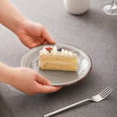 4/8/12-Pieces Natural Porcelain Dessert Plate Vintage Look Ceramic