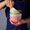 5-Piece 5-Colors 270ML Porcelain Flower Pattern Japanese Style Rice Bowl