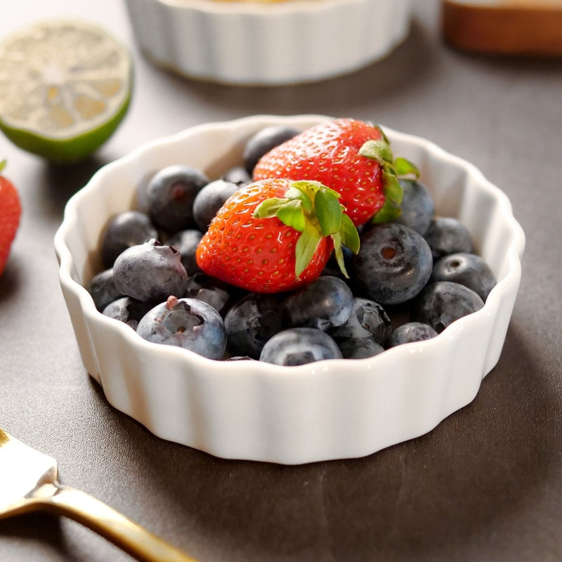 6/12-Piece 190ML White Porcelain Round  Pan Glaze Baking Dish