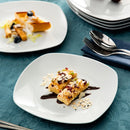 6-Piece 7.5 Inch White Porcelain Dessert Plate Set Snack Fruit Cake Plate Dishes Set Kitchen