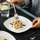 6-Piece 7.5 Inch White Porcelain Dessert Plate Set Snack Fruit Cake Plate Dishes Set Kitchen