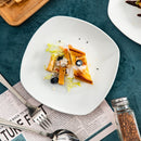 6-Piece 7.5 Inch White Porcelain Dessert Plate Set Snack Fruit Cake Plate Dishes Set Kitchen