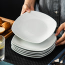 6-Piece 7.5 Inch White Porcelain Dessert Plate Set Snack Fruit Cake Plate Dishes Set Kitchen
