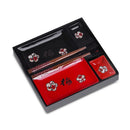 Japanese Style Plum Porcelain Sushi Plate Set with Gift Box