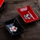 Japanese Style Plum Porcelain Sushi Plate Set with Gift Box
