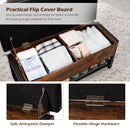 Shoe Bench Padded Bench with Storage Box and Shoe Shelf Rustic Brown HW66072