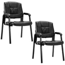Set of 2 PU Conference Chair Reception Office Guest Lecture Exam Armchair New