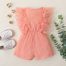 Newborn Baby Girls Lace Ruffled Sleeveless Romper Sweet Cute Cotton Jumpsuit Casual Clothes Summer Clothing