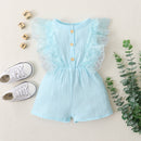 Newborn Baby Girls Lace Ruffled Sleeveless Romper Sweet Cute Cotton Jumpsuit Casual Clothes Summer Clothing