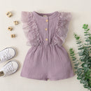 Newborn Baby Girls Lace Ruffled Sleeveless Romper Sweet Cute Cotton Jumpsuit Casual Clothes Summer Clothing