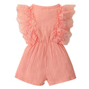 Newborn Baby Girls Lace Ruffled Sleeveless Romper Sweet Cute Cotton Jumpsuit Casual Clothes Summer Clothing