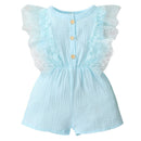 Newborn Baby Girls Lace Ruffled Sleeveless Romper Sweet Cute Cotton Jumpsuit Casual Clothes Summer Clothing