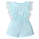 Newborn Baby Girls Lace Ruffled Sleeveless Romper Sweet Cute Cotton Jumpsuit Casual Clothes Summer Clothing