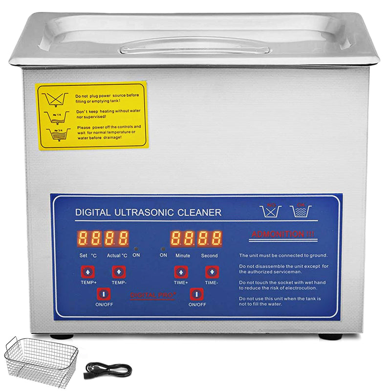 Ultrasonic Cleaner with Heater Timer for Dental Sonic Ultrasound Bath Glasses Jewelry Watch