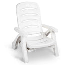 Adjustable Folding Patio Chaise Deck Chair Lounger 5 Position Recliner w/ Wheels