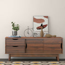 TV Stand for TV up to 60" Media Console Table Storage with Doors Oak/Walnut